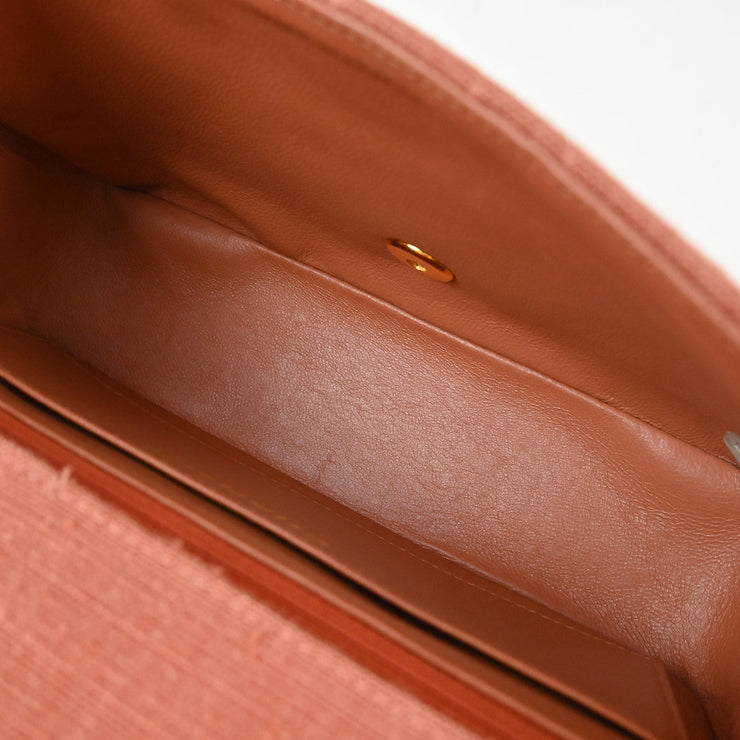 Chanel Pink Linen Small Diana Shoulder Bag