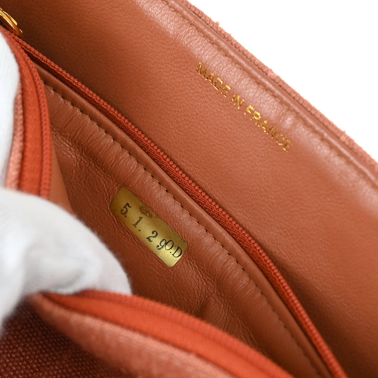 Chanel Pink Linen Small Diana Shoulder Bag