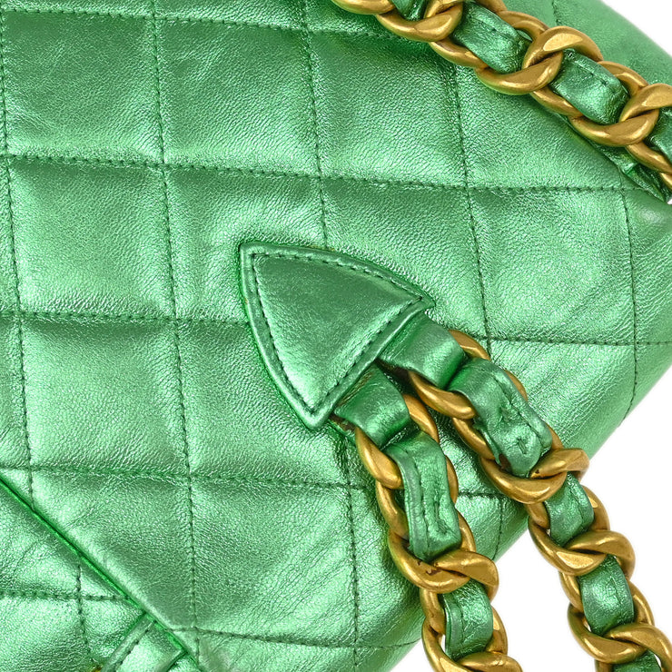 Chanel Green Lambskin Duma Backpack Small