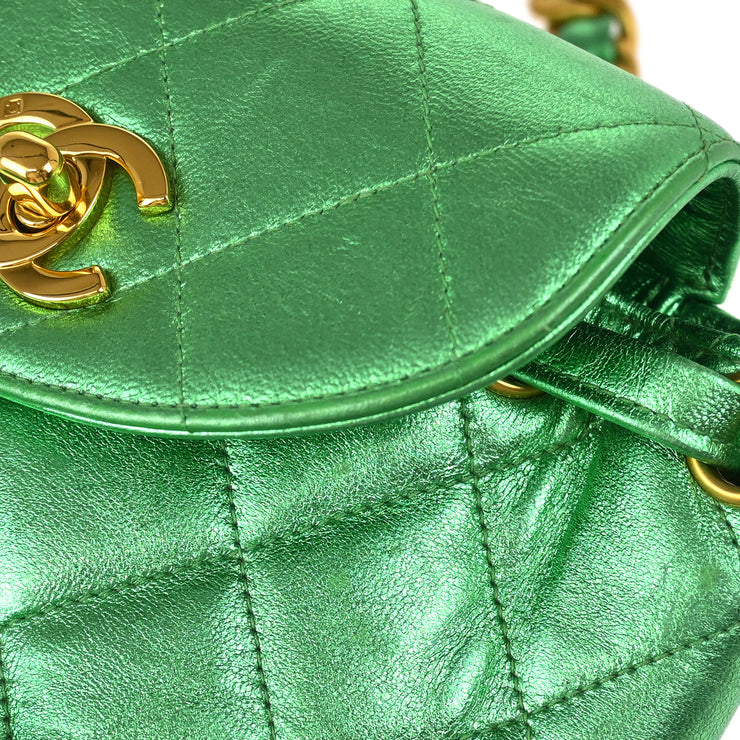 Chanel Green Lambskin Duma Backpack Small