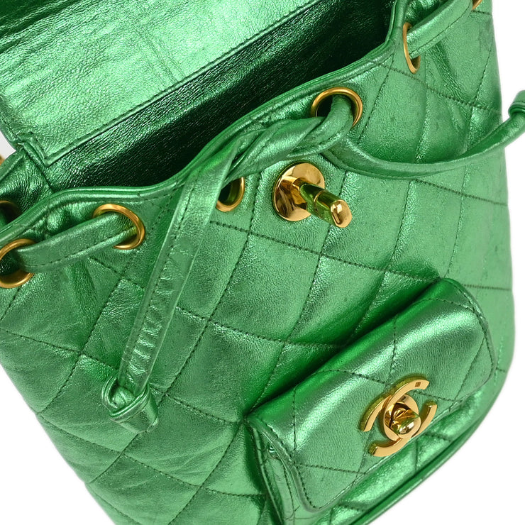 Chanel Green Lambskin Duma Backpack Small