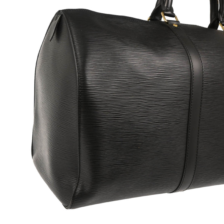Louis Vuitton Black Epi Keepall 50 Travel Handbag M42962