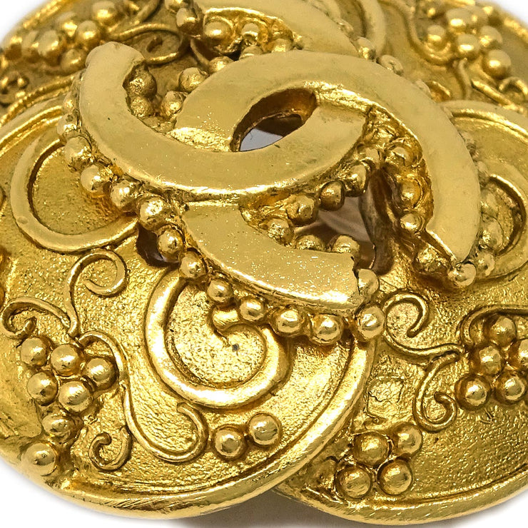 Chanel Clover Earrings Clip-On Gold 96A