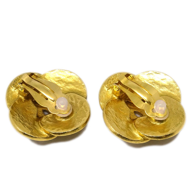 Chanel Clover Earrings Clip-On Gold 96A