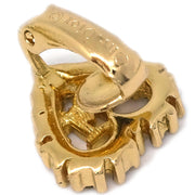Christian Dior Gold Heart Earrings Clip-On Rhinestone