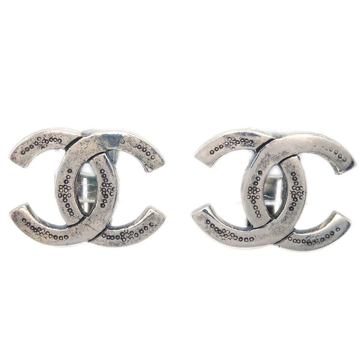 Chanel CC Earrings Clip-On Silver 03P