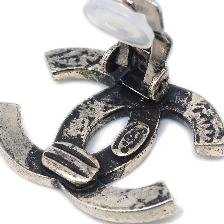Chanel CC Earrings Clip-On Silver 03P