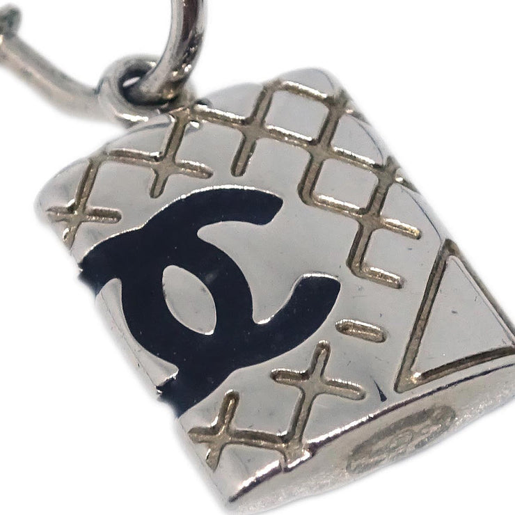 Chanel Silver Dangle Cambon Ligne Piercing Earrings 05C