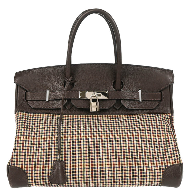 Hermes Ebene Lainage Taurillon Clemence Birkin 35 Handbag