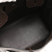 Hermes Ebene Lainage Taurillon Clemence Birkin 35 Handbag