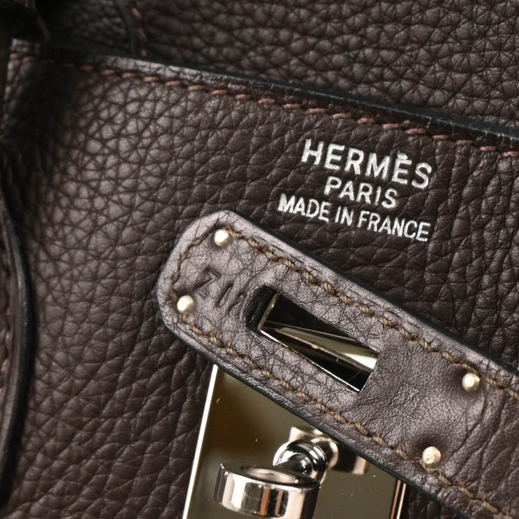 Hermes Ebene Lainage Taurillon Clemence Birkin 35 Handbag