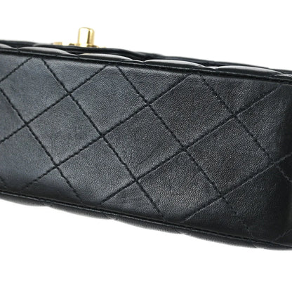 Chanel Black Lambskin Medium Classic Double Flap Shoulder Bag