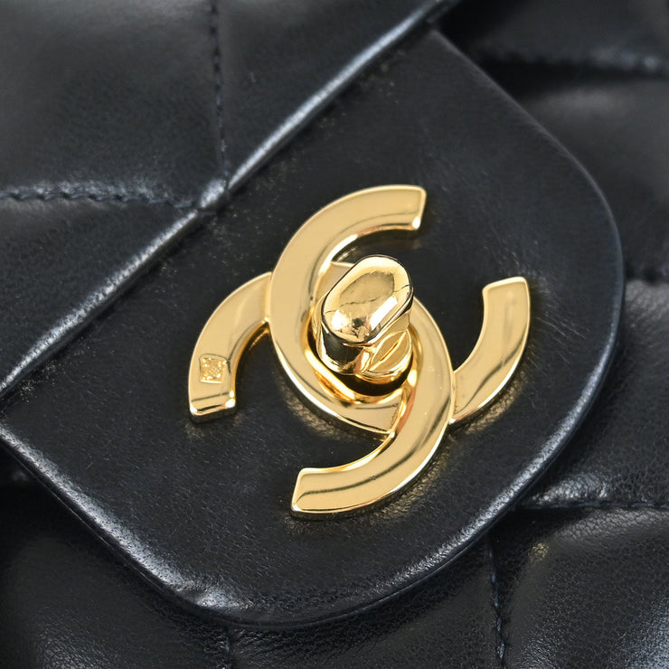 Chanel Black Lambskin Medium Classic Double Flap Shoulder Bag