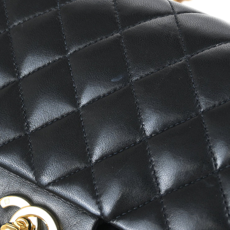 Chanel Black Lambskin Medium Classic Double Flap Shoulder Bag