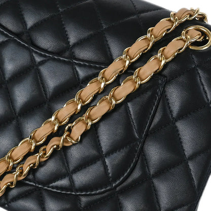 Chanel Black Lambskin Medium Classic Double Flap Shoulder Bag