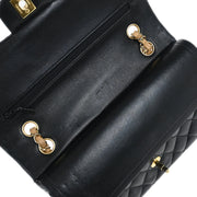 Chanel Black Lambskin Medium Classic Double Flap Shoulder Bag