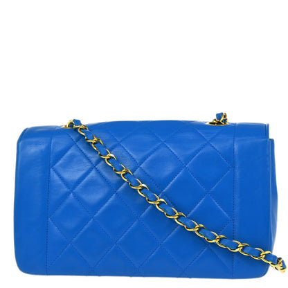 Chanel 1989-1991 Blue Lambskin Shoulder Bag