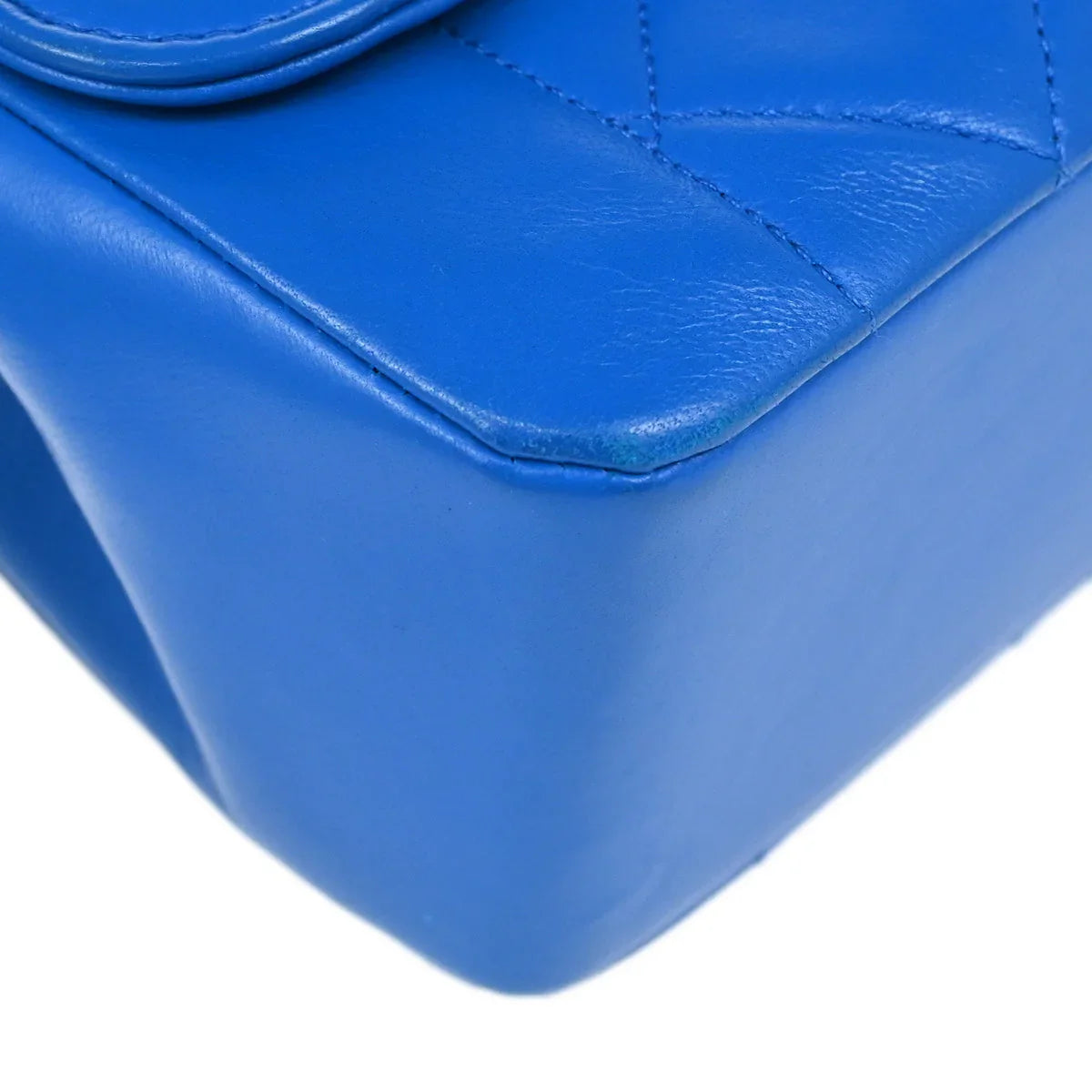 Chanel 1989-1991 Blue Lambskin Shoulder Bag