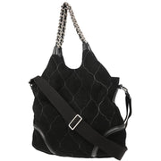 Chanel Black Wool 2way Shoulder Handbag