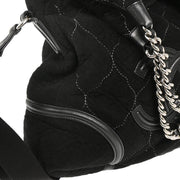 Chanel Black Wool 2way Shoulder Handbag
