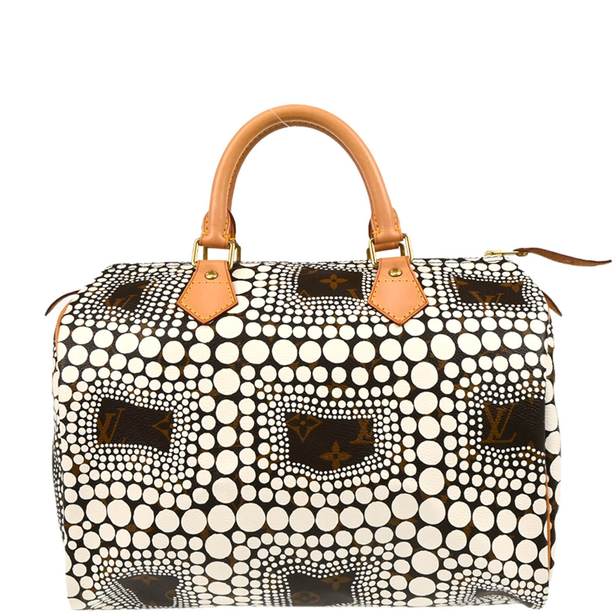 Louis Vuitton Yayoi Kusama 2012 White Monogram Town Speedy 30 Handbag M40690
