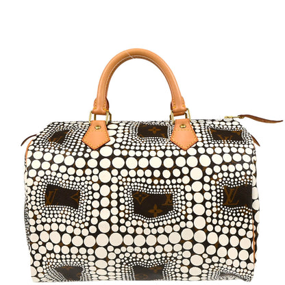 Louis Vuitton Yayoi Kusama 2012 White Monogram Town Speedy 30 Handbag M40690
