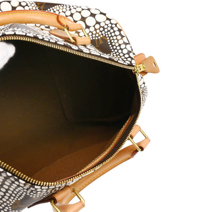 Louis Vuitton Yayoi Kusama 2012 White Monogram Town Speedy 30 Handbag M40690