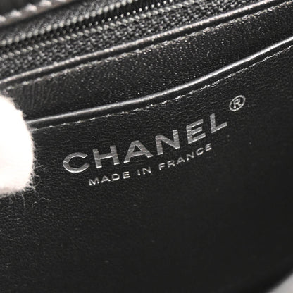 Chanel 2014 Black Lambskin CC Stitch Single Flap Shoulder Bag