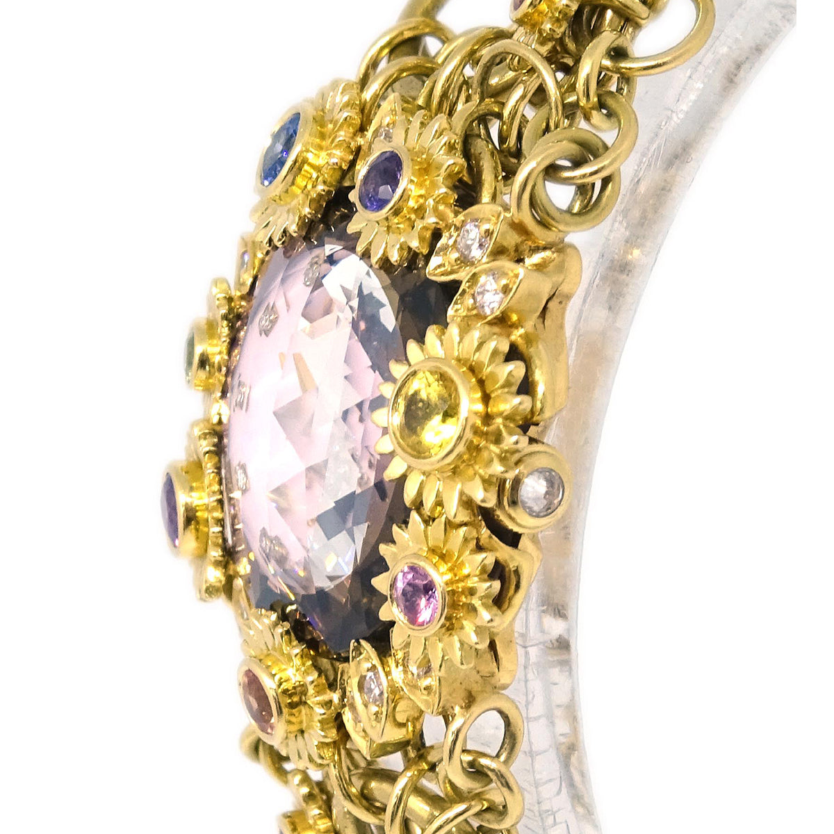 Century Time Gem Leela Quartz Watch 18KYG Diamond Sapphire