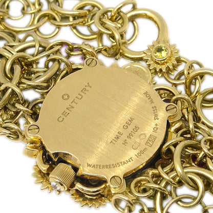 Century Time Gem Leela Quartz Watch 18KYG Diamond Sapphire