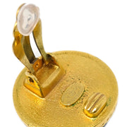 Chanel Black Button Shell Earrings Clip-On 96A