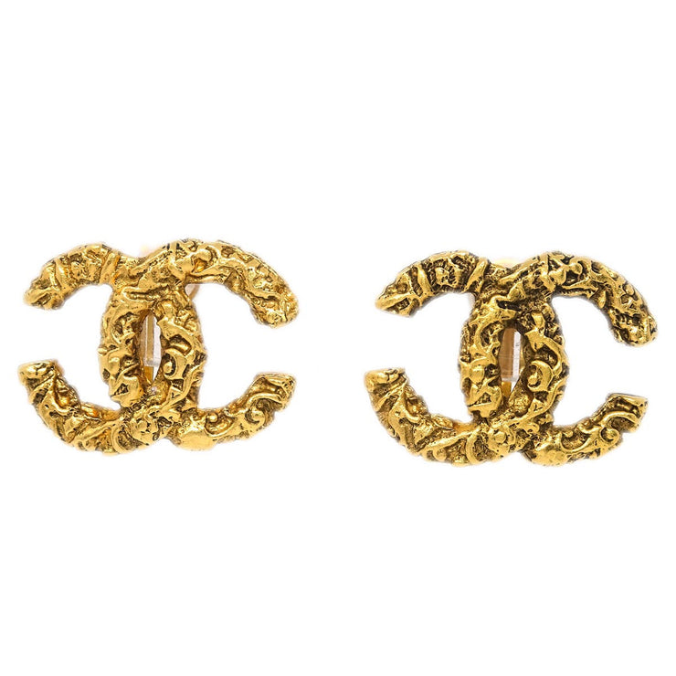 Chanel Gold CC Earrings Clip-On 93A