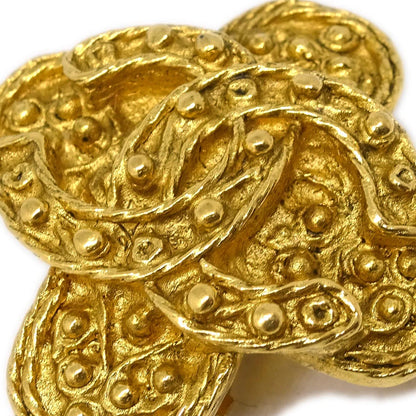 Chanel Clover CC Earrings Clip-On Gold 94A