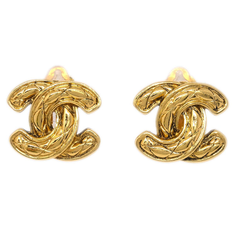 Chanel Gold CC Earrings Clip-On 2433