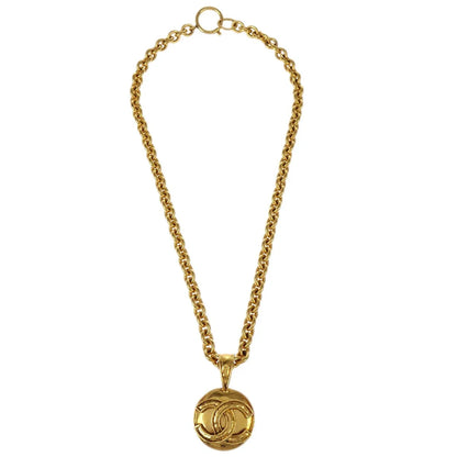 Chanel Gold Medallion Chain Pendant Necklace 94A
