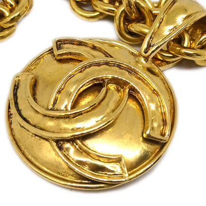 Chanel Gold Medallion Chain Pendant Necklace 94A