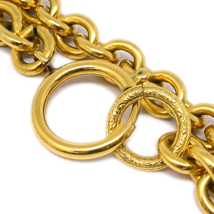 Chanel Gold Medallion Chain Pendant Necklace 94A