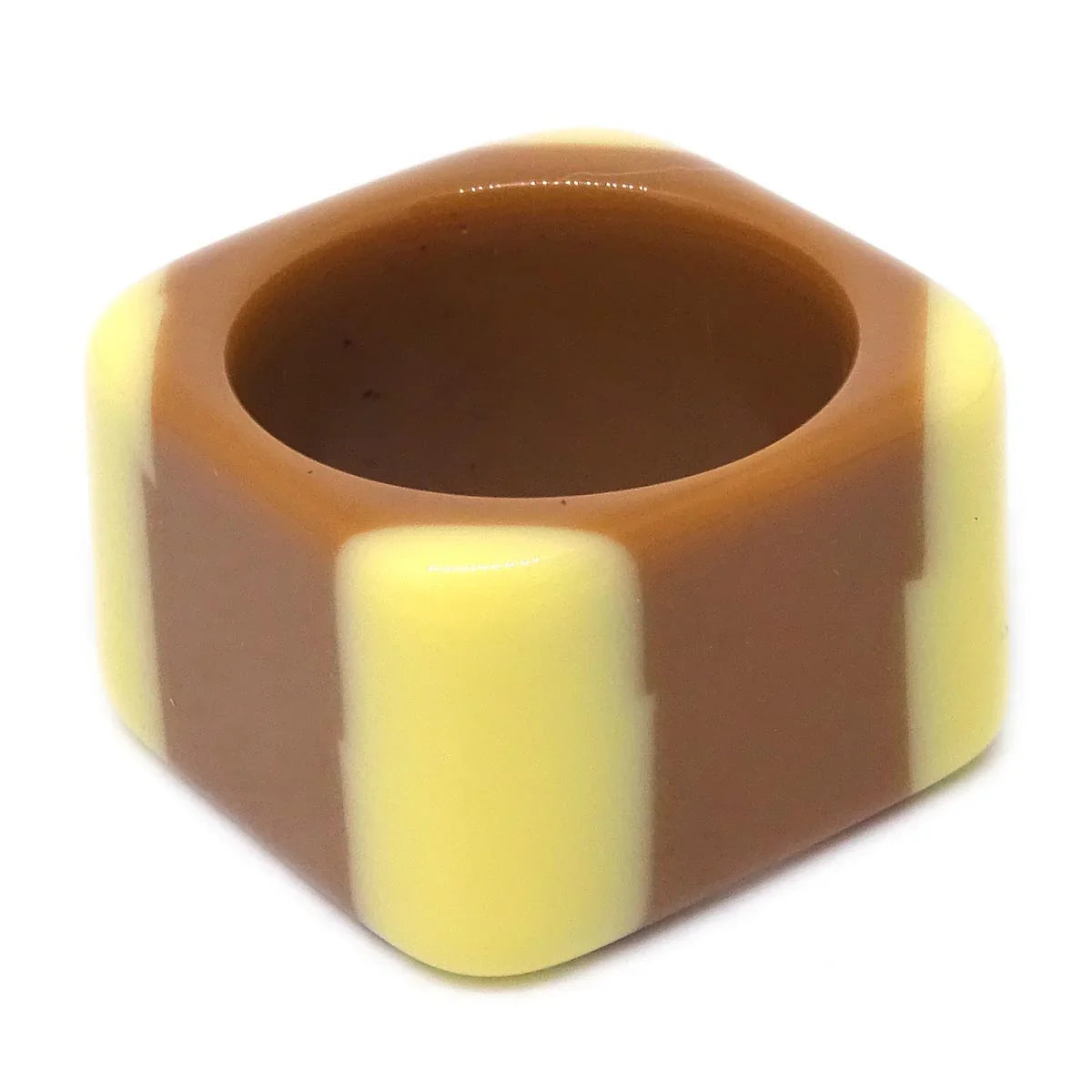 Chanel Ring Acrylic Brown #52 #12 01A