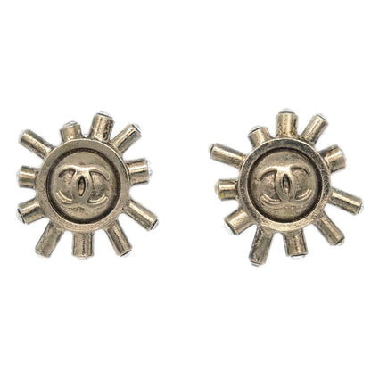 Chanel Piercing Earrings Gold Rhinestone 04A