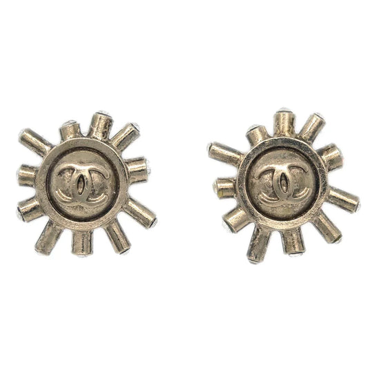 Chanel Piercing Earrings Gold Rhinestone 04A