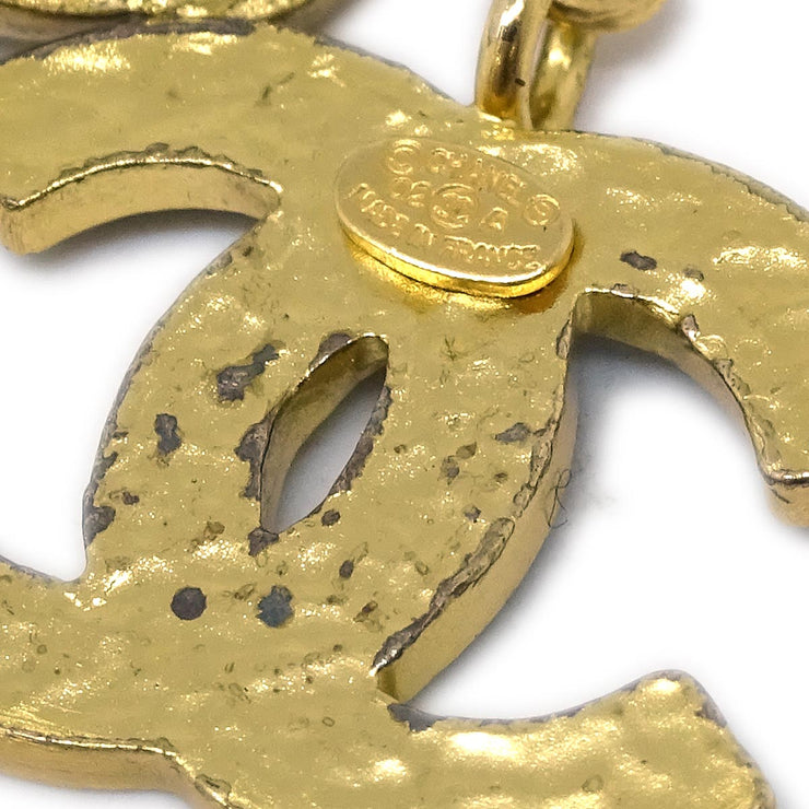 Chanel Gold Camellia Chain Pendant Necklace Costume Pearl 02A
