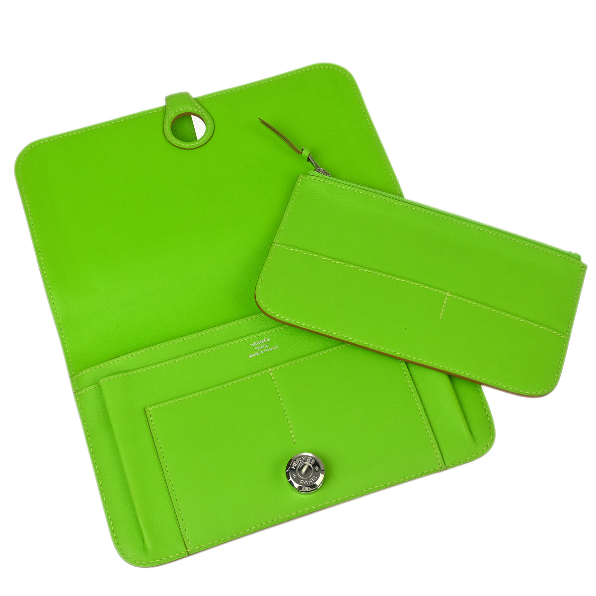 Hermes 2012 Apple Green Swift Dogon GM Wallet