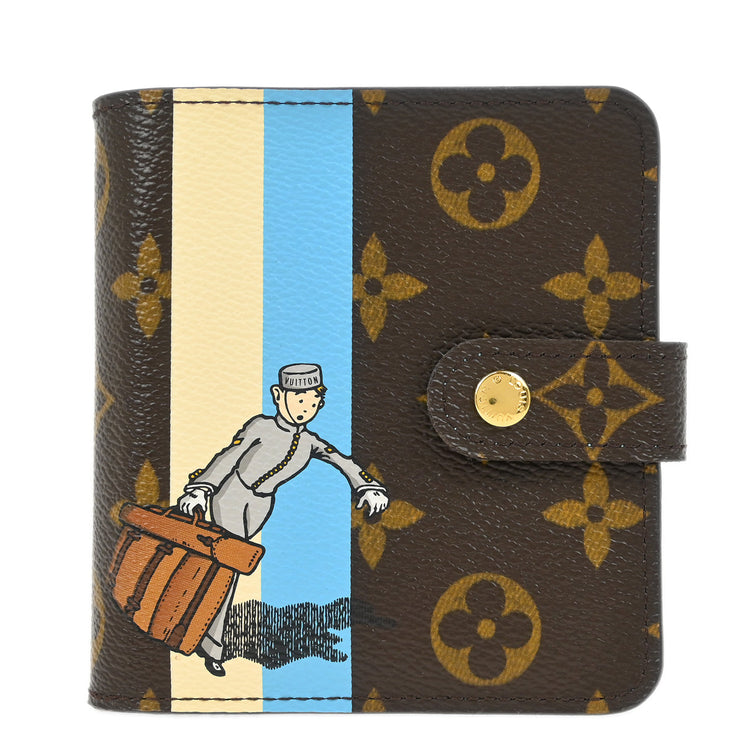 Louis Vuitton Monogram Groom Compact Zip Wallet M60036
