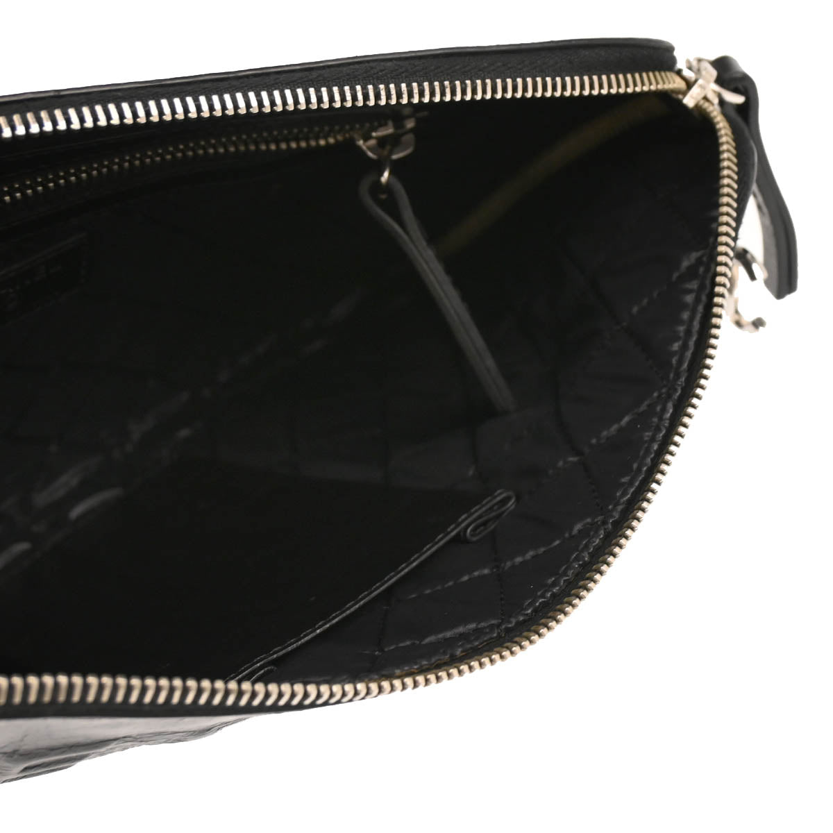 Chanel 2014-2015 Black Calfskin Je Ne Suis Pas En Solde Pouch Clutch Bag