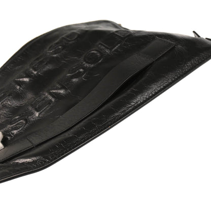 Chanel 2014-2015 Black Calfskin Je Ne Suis Pas En Solde Pouch Clutch Bag