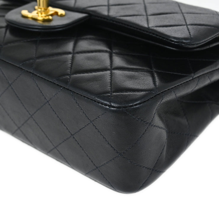 Chanel Black Lambskin Small Classic Double Flap Shoulder Bag