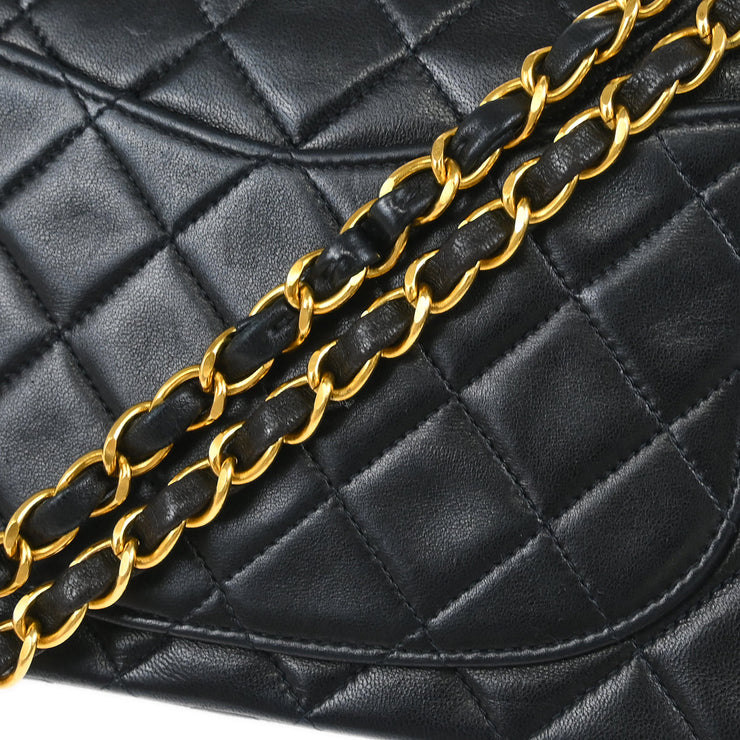 Chanel Black Lambskin Small Classic Double Flap Shoulder Bag