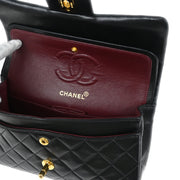 Chanel Black Lambskin Small Classic Double Flap Shoulder Bag