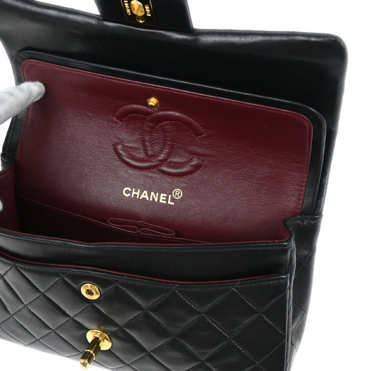 Chanel Black Lambskin Small Classic Double Flap Shoulder Bag