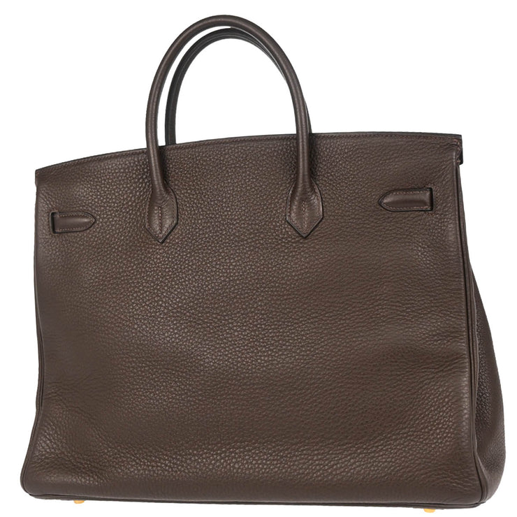 Hermes Chocolat Taurillon Clemence Birkin 40 Handbag